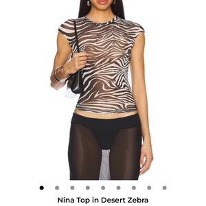 AFRM Zebra Print Mesh Top